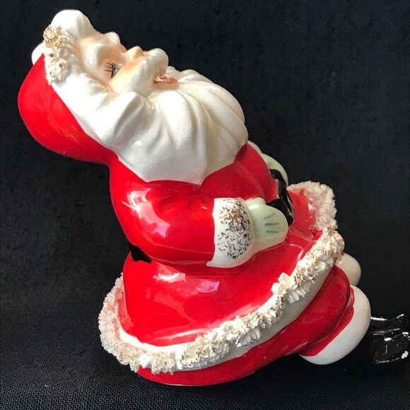 Lefton Spaghetti Trim Santa & Mrs Claus Shelf Sitters - set of 2 - Picture 11 of 16